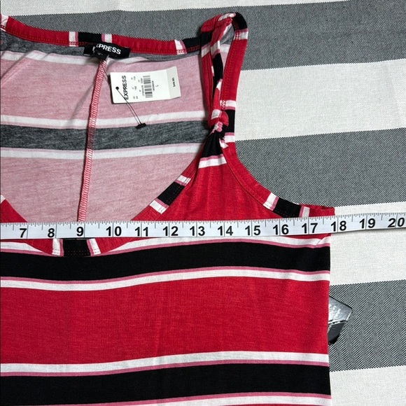 Express Striped Red Maxi Dress Women's Size L - Picture 7 of 9
